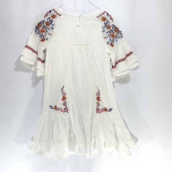 Free People Pavlo Floral Embroidered Mini Shift Dress Boho Womens XS - Picture 3 of 6
